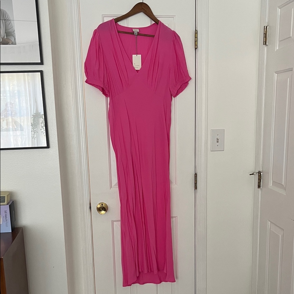 A New Day Fuchsia V-Neck Dress
